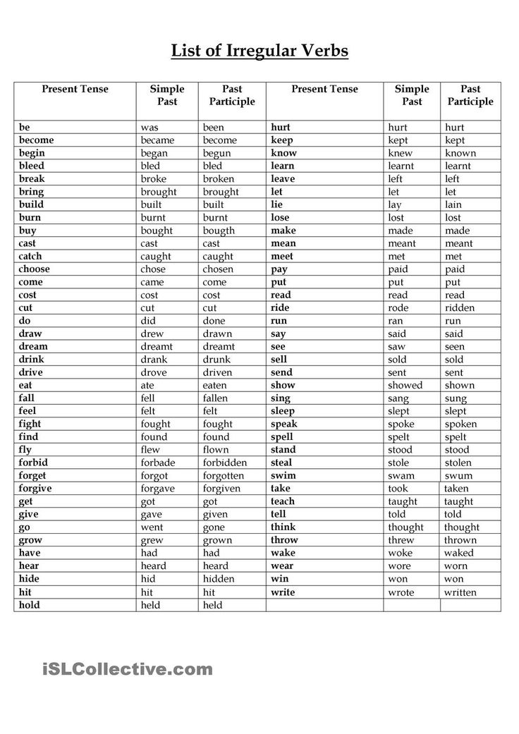 free printable irregular verbs worksheets